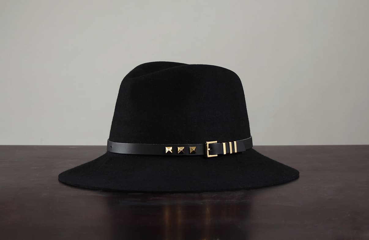 WHITE SANDS Wool Felt Hat Belt Style One Size Black